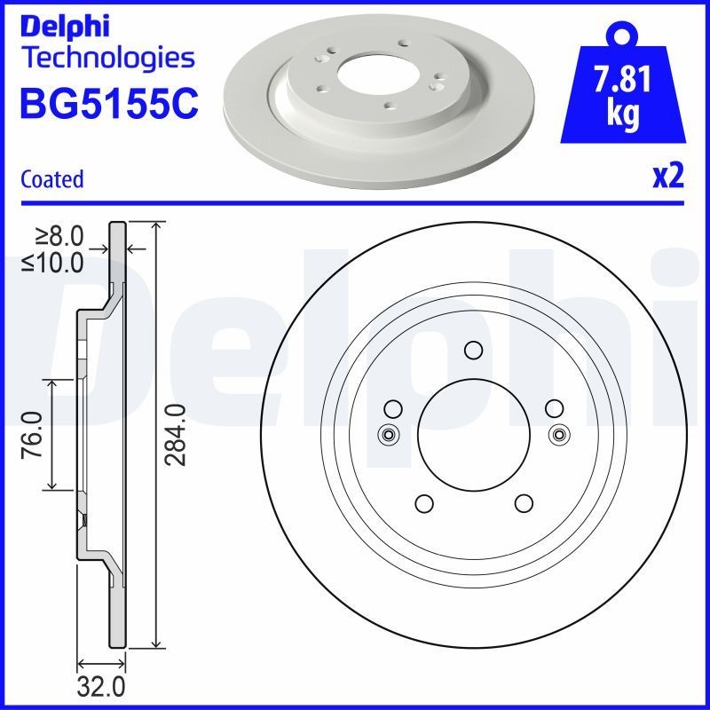 DELPHI Brake disc Article number: BG5155C cheaply
