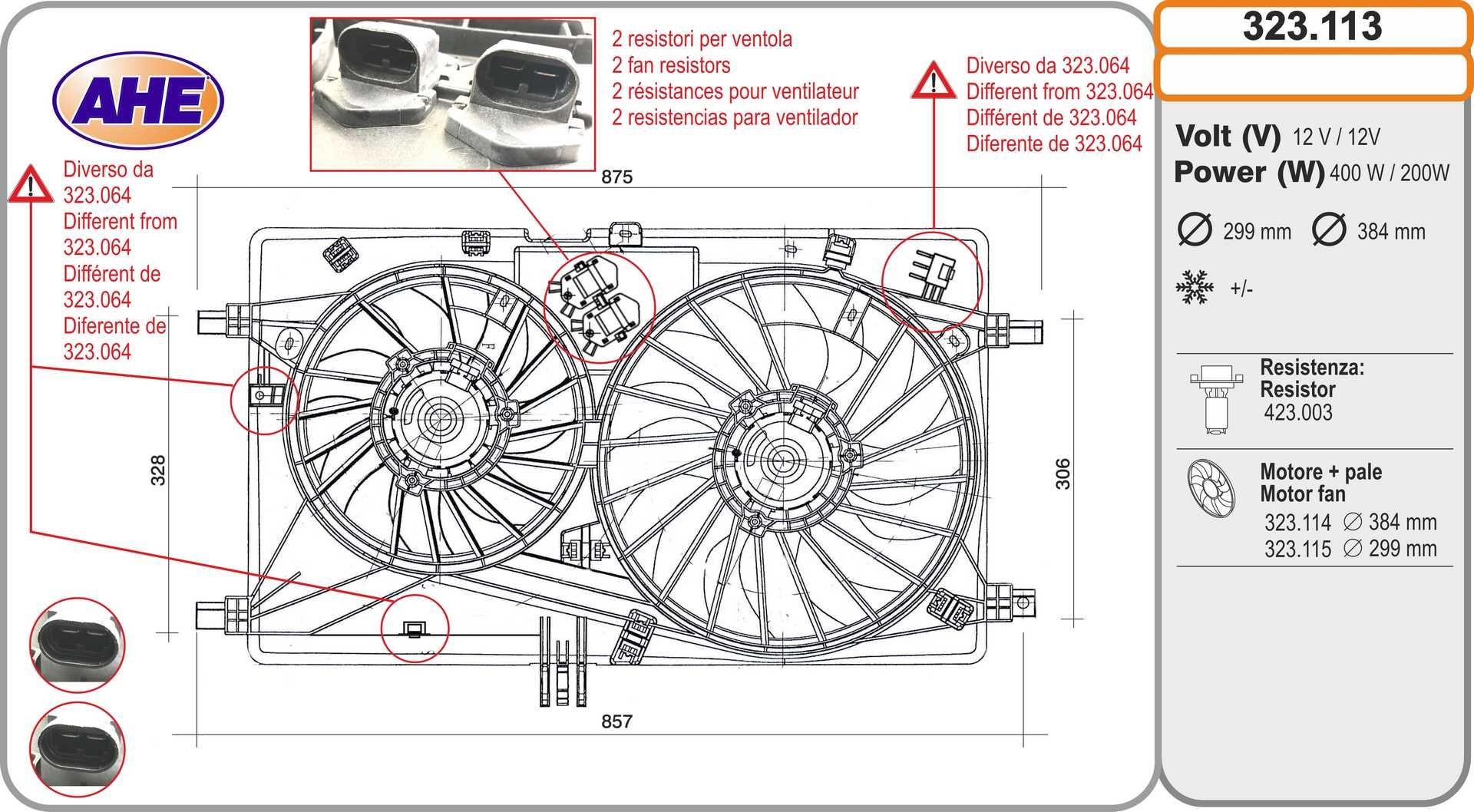 AHE Fan, radiator Article number: 323.113 cheaply