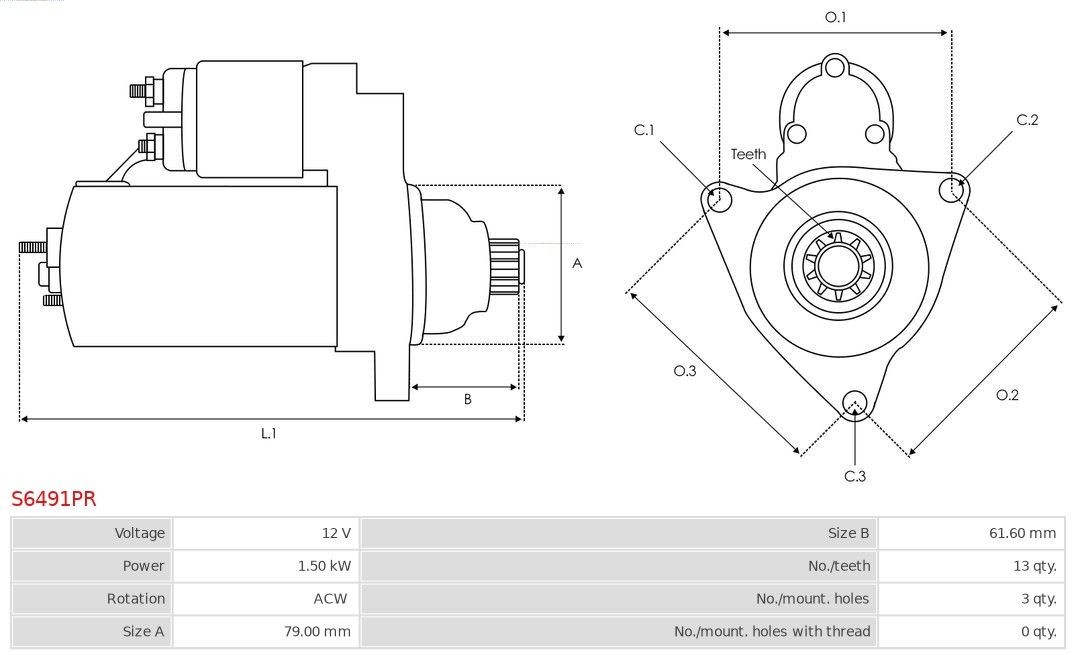 AS-PL Starter motor Article number: S6491PR cheaply