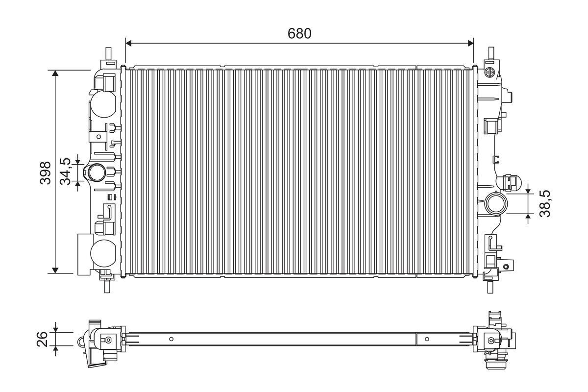 VALEO Engine radiator Article number: 701237 cheaply
