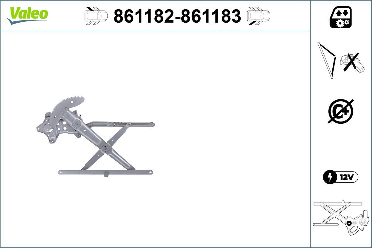 VALEO Window regulator Article number: 861182 cheaply