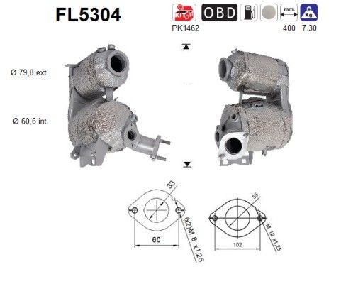 AS Diesel particulate filter Article number: FL5304 cheaply