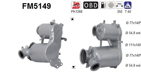 AS Diesel particulate filter Article number: FM5149 cheaply