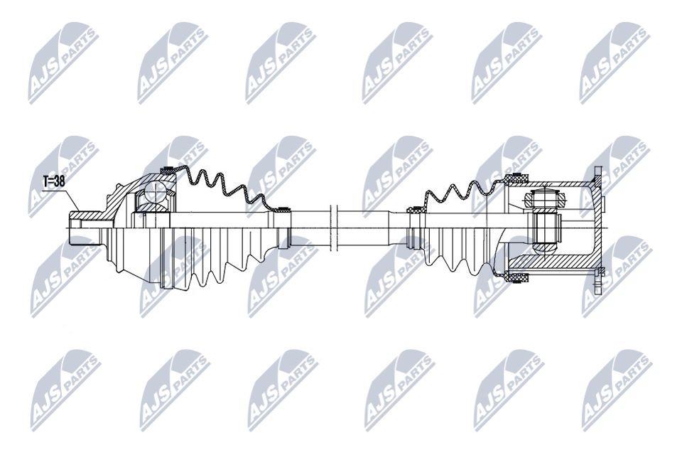 NTY Drive shaft Article number: NPW-AU-105 cheaply