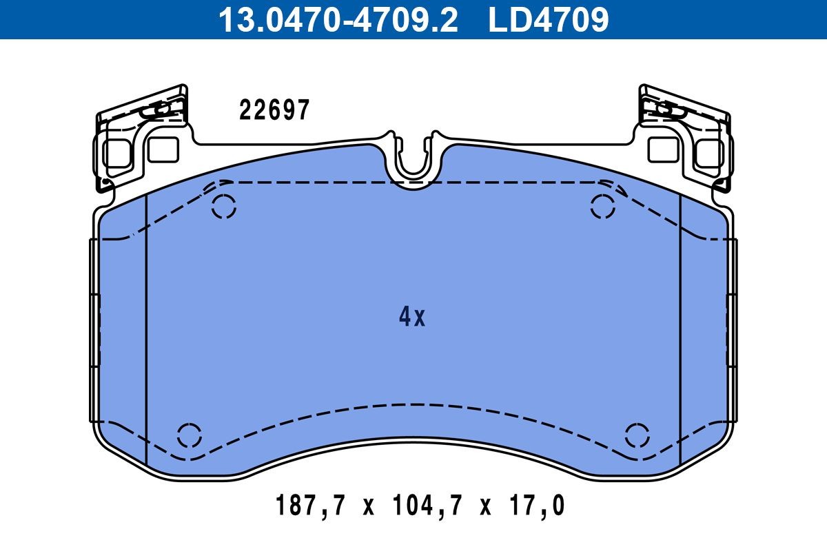 ATE Brake pad set Article number: 13.0470-4709.2 cheaply