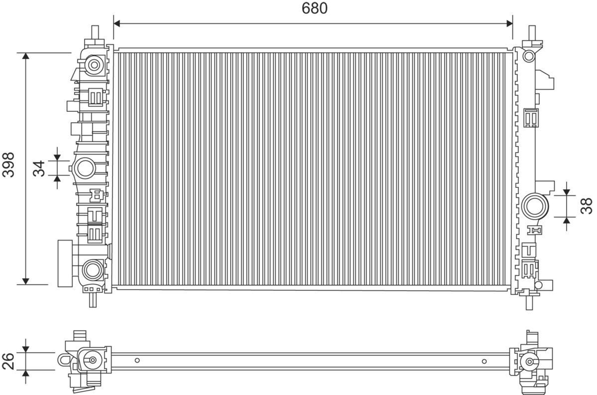 VALEO Engine radiator Article number: 701370 cheaply