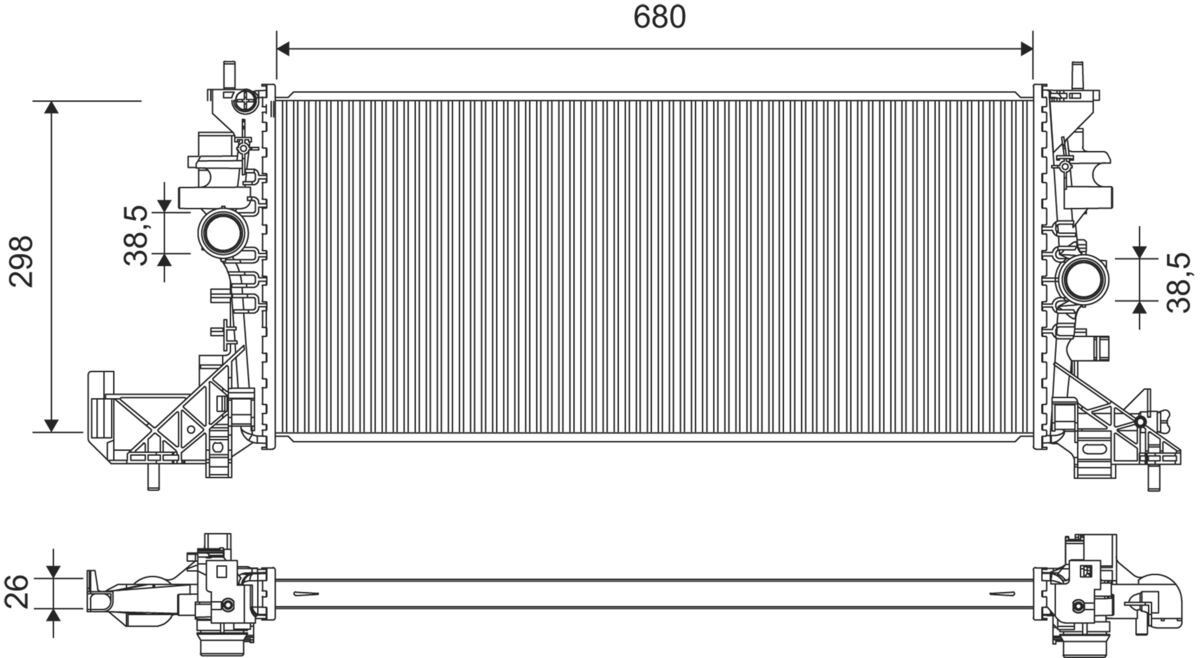 VALEO Engine radiator Article number: 701376 cheaply