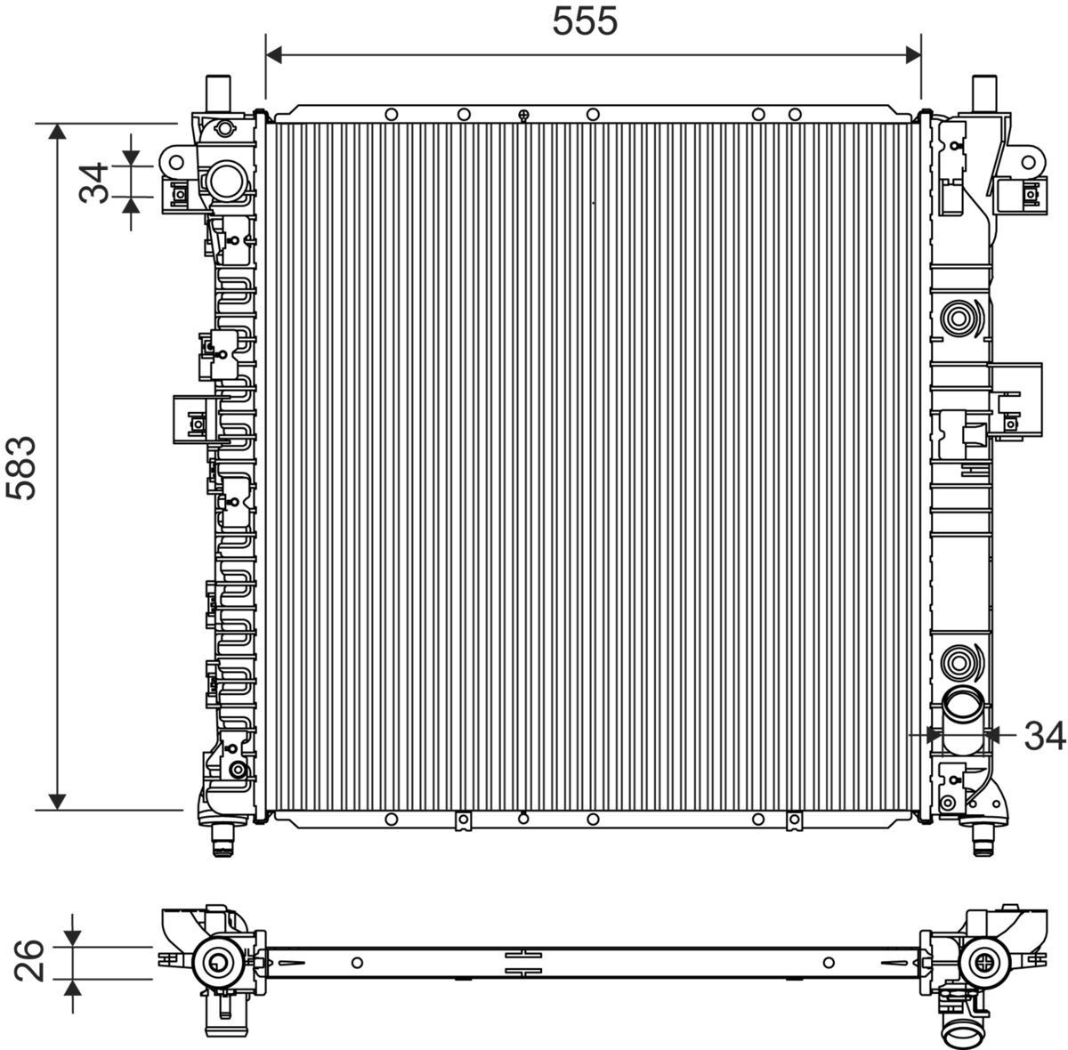 VALEO Engine radiator Article number: 701425 cheaply