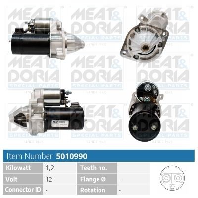 MEAT & DORIA Starter motor Article number: 5010990 cheaply