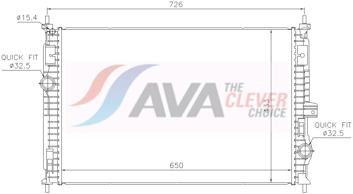 AVA COOLING SYSTEMS Engine radiator Article number: PE2438 cheaply