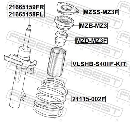FEBEST Coil spring Article number: 21115-002F cheaply