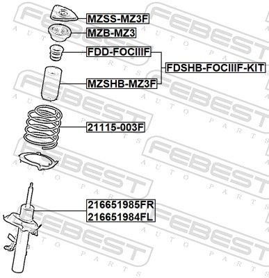 FEBEST Coil spring Article number: 21115-003F cheaply