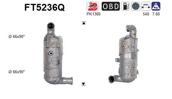 AS Diesel particulate filter Article number: FT5236Q cheaply
