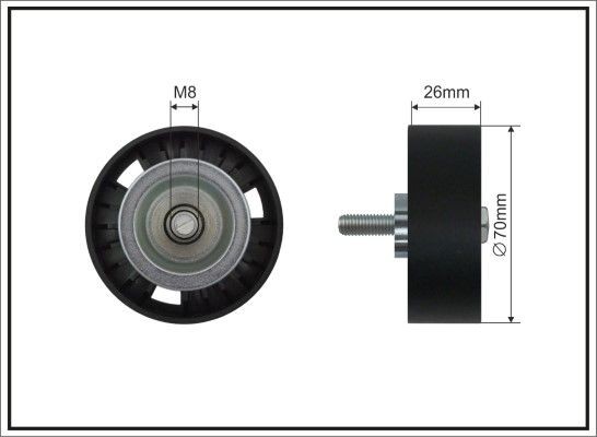 CAFFARO Deflection / Guide Pulley, v-ribbed belt Article number: 500347 SC cheaply