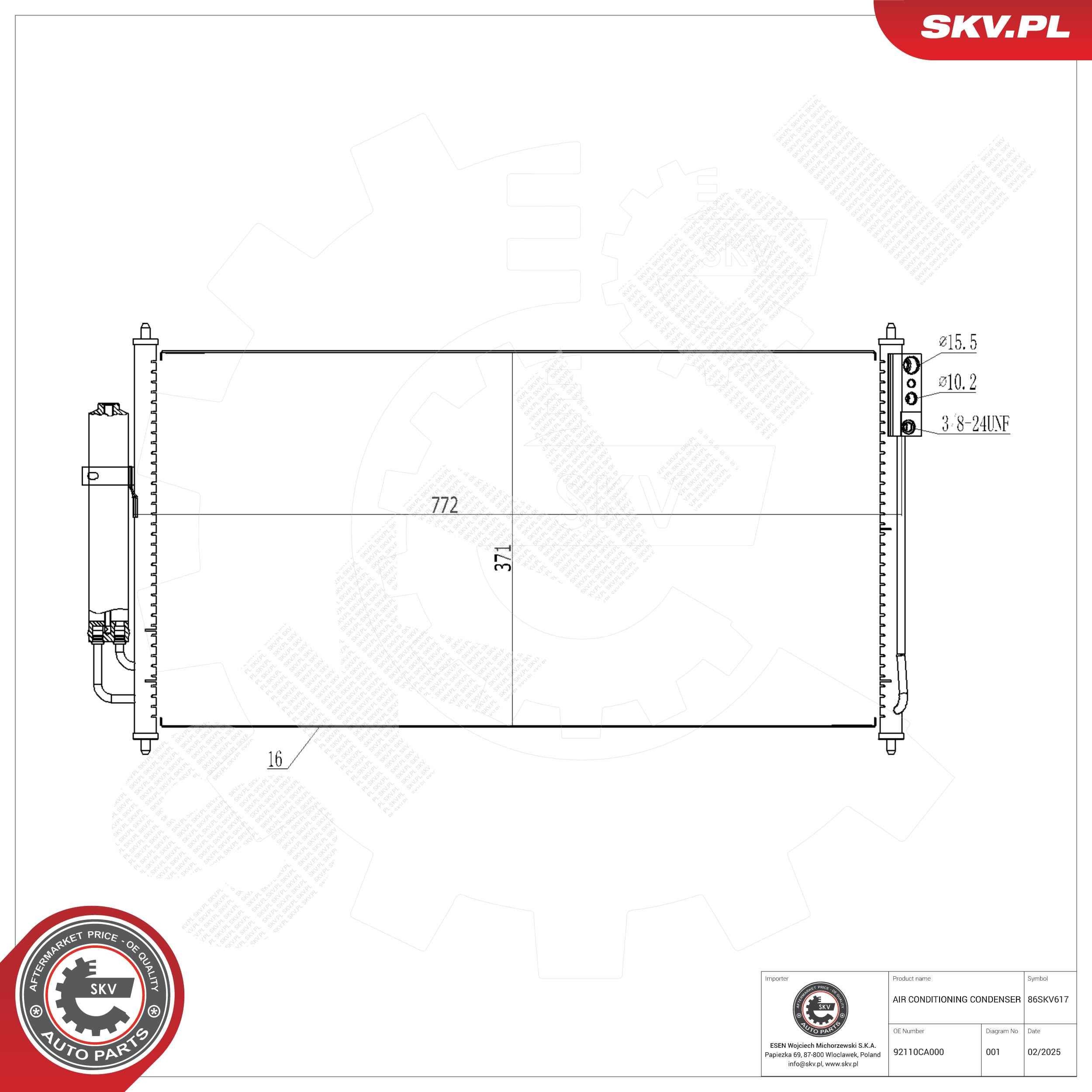 ESEN SKV 71SKV083 NOx-sensor, NOx-katalüsaator TIGUAN 1.6 TDI 115 HP Diisel