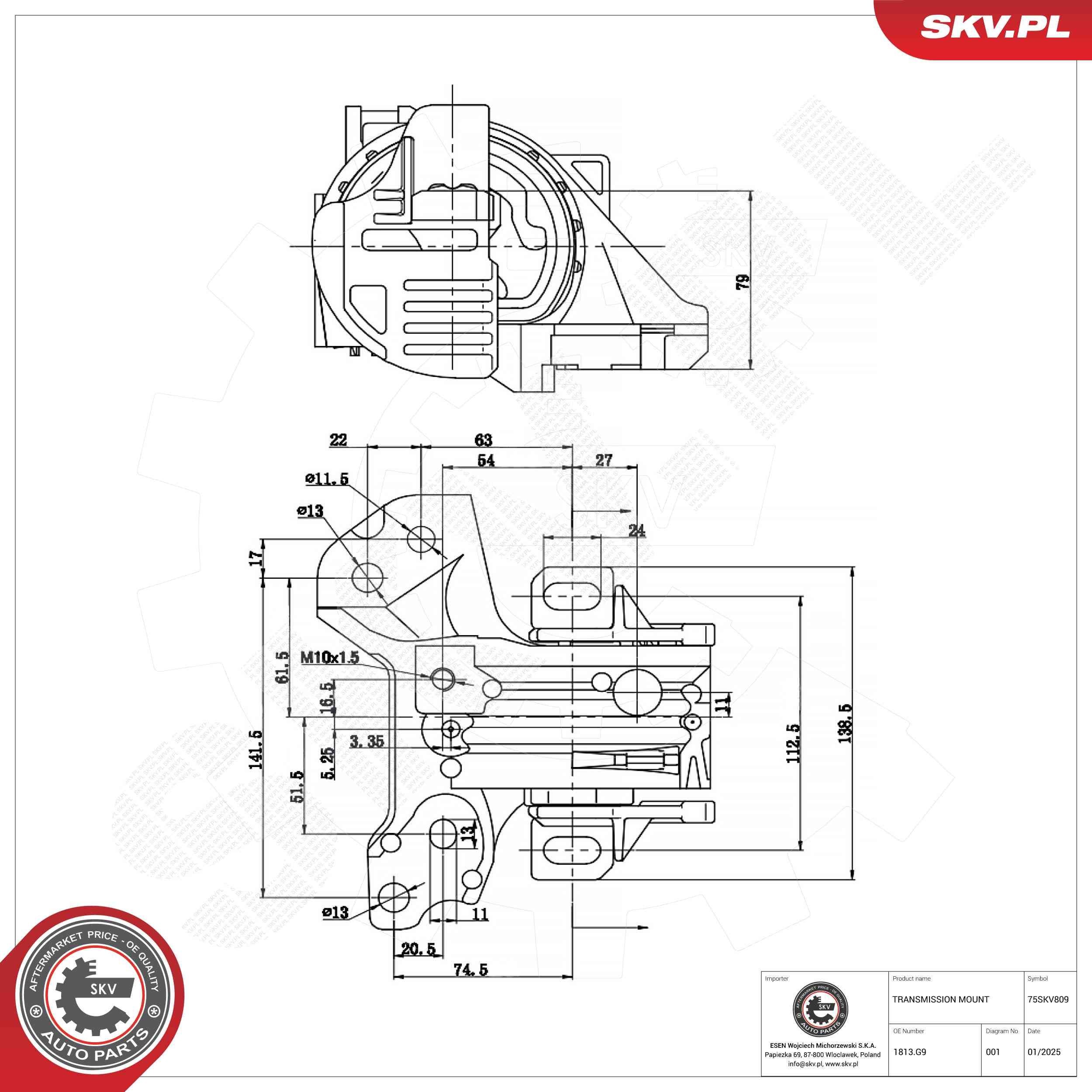 ESEN SKV Mounting, automatic transmission Article number: 75SKV809 cheaply