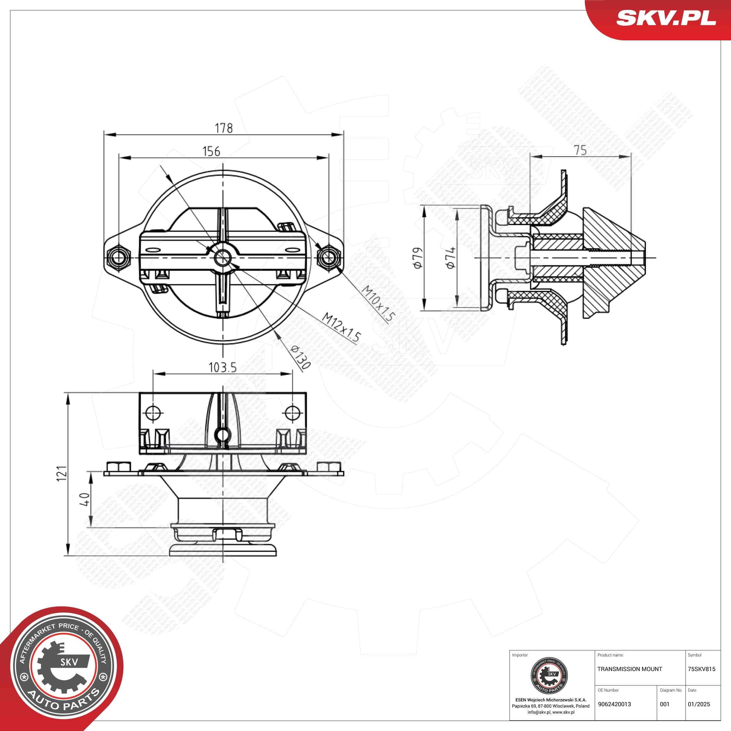 ESEN SKV Mounting, automatic transmission Article number: 75SKV815 cheaply