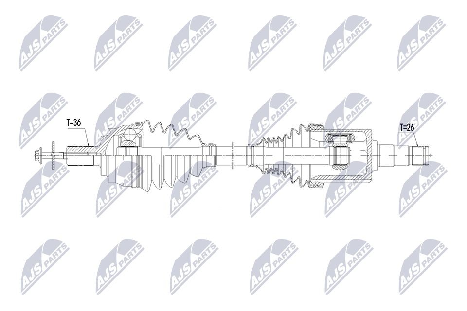 NTY Drive shaft Article number: NPW-DW-073 cheaply