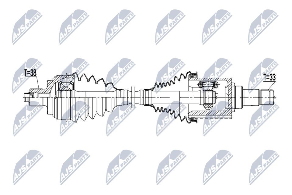 NTY Drive shaft Article number: NPW-VW-227 cheaply