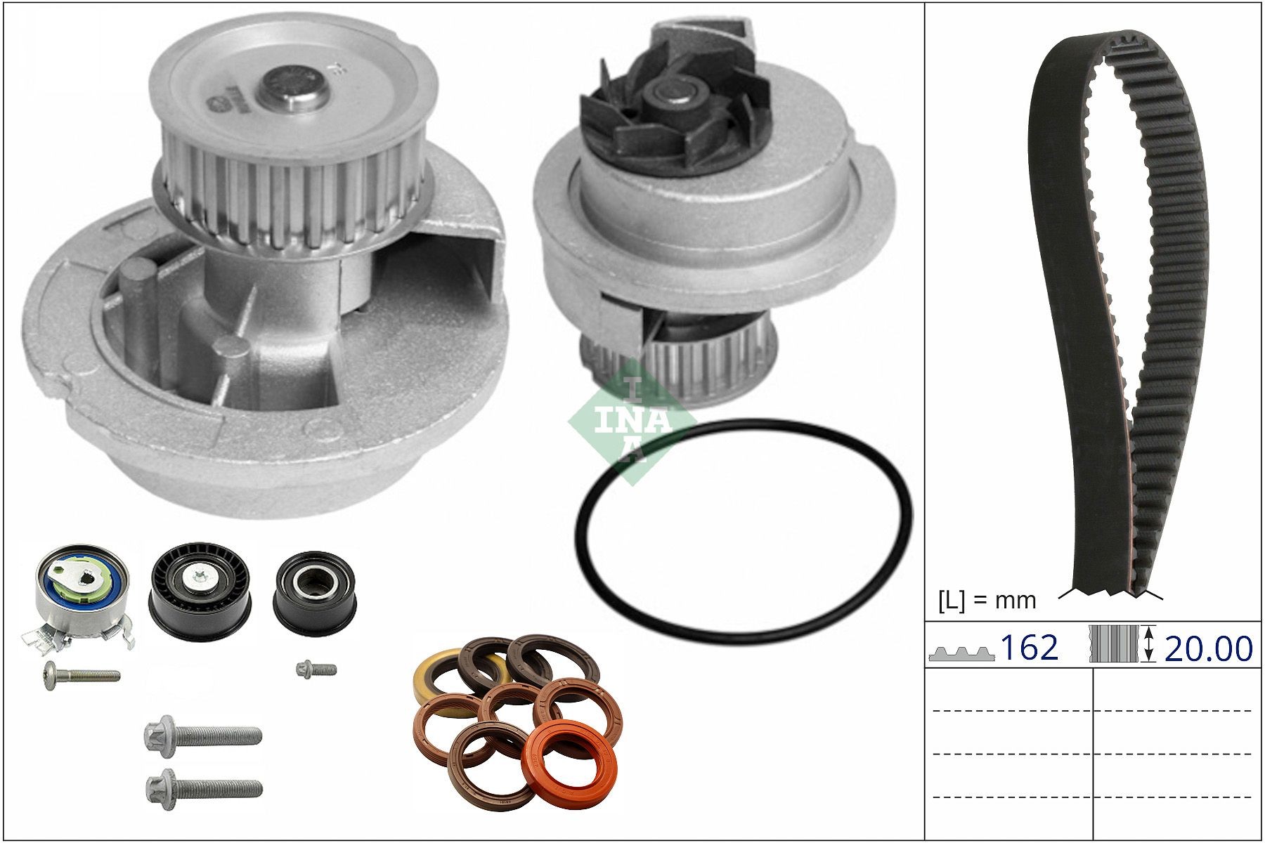 INA 530 0328 09 Rullikukomplekt, hammasrihm ROCKY 2.8 TD (F70, F75, F80, F85) 91 HP Diisel 1998