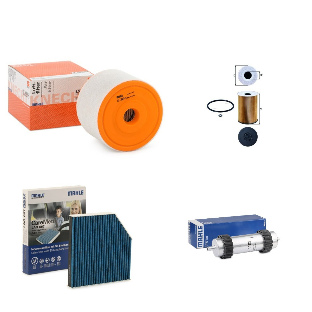 MAHLE ORIGINAL Filter kit Article number: MHL4055N0028 cheaply