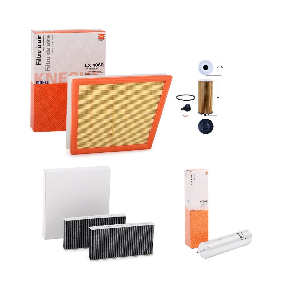 MAHLE ORIGINAL Filter kit Article number: MHL4055N0100 cheaply