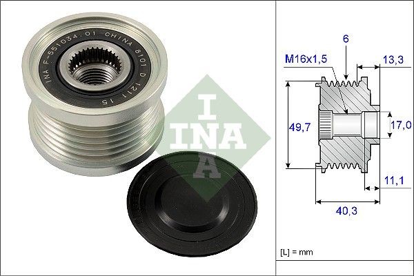 INA Alternator Freewheel Clutch Article number: 535 0093 10 cheaply