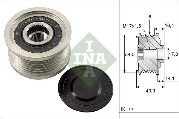 INA Alternator Freewheel Clutch Article number: 535 0112 10 cheaply