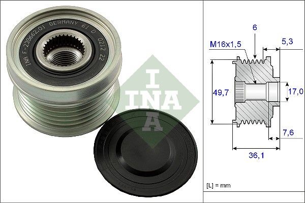 INA Alternator Freewheel Clutch Article number: 535 0134 10 cheaply