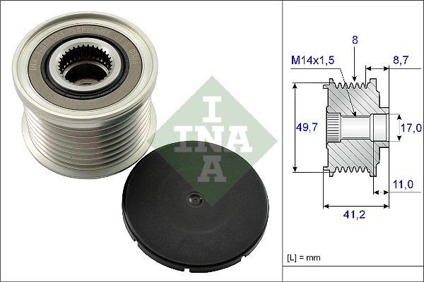 INA Alternator Freewheel Clutch Article number: 535 0141 10 cheaply