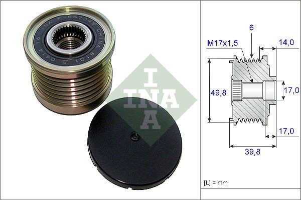 INA Alternator Freewheel Clutch Article number: 535 0146 10 cheaply