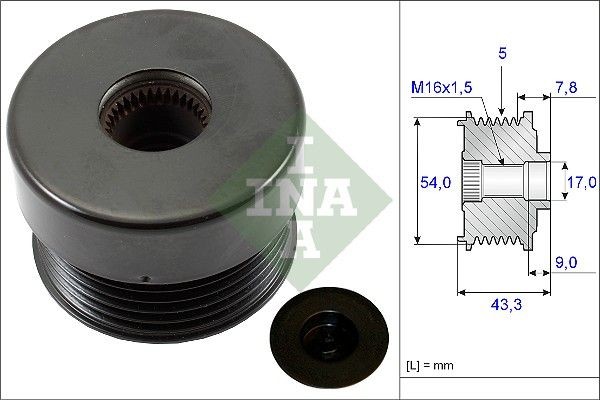 INA Alternator Freewheel Clutch Article number: 535 0172 10 cheaply