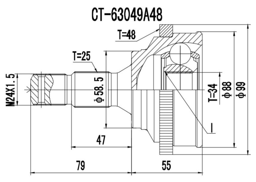 PROCARO Joint kit, drive shaft Article number: 77-CT-950 cheaply