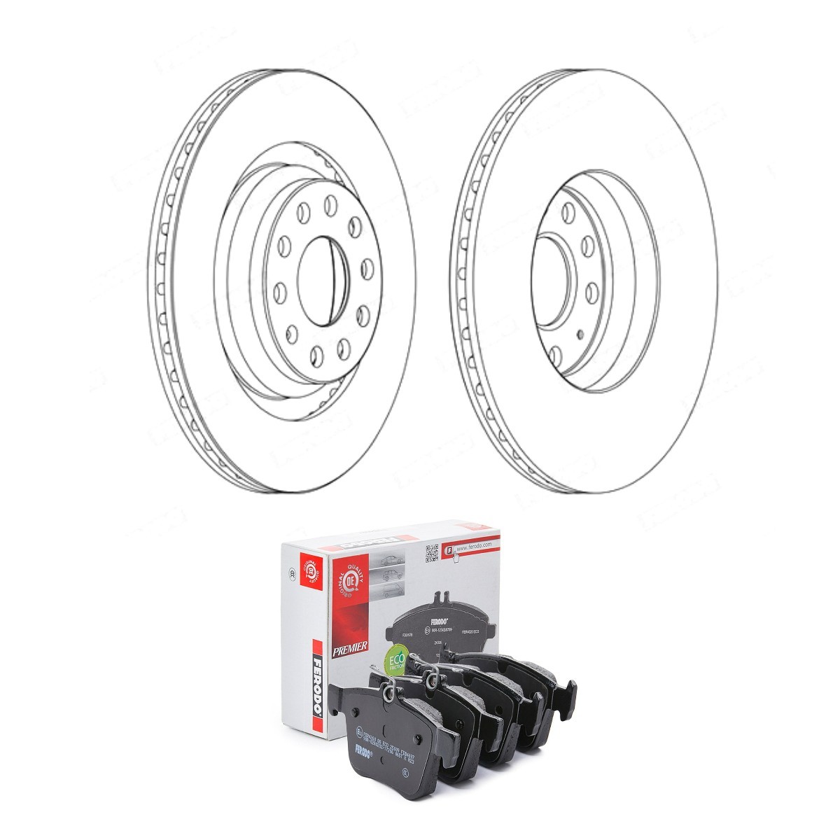 FERODO Brake discs and pads set Article number: FRD3405N0053 cheaply