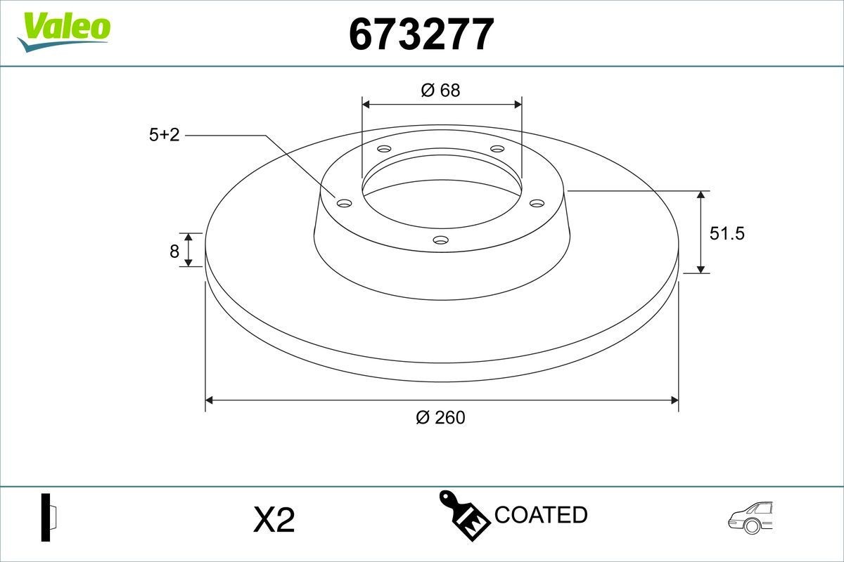 VALEO Brake disc Article number: 673277 cheaply