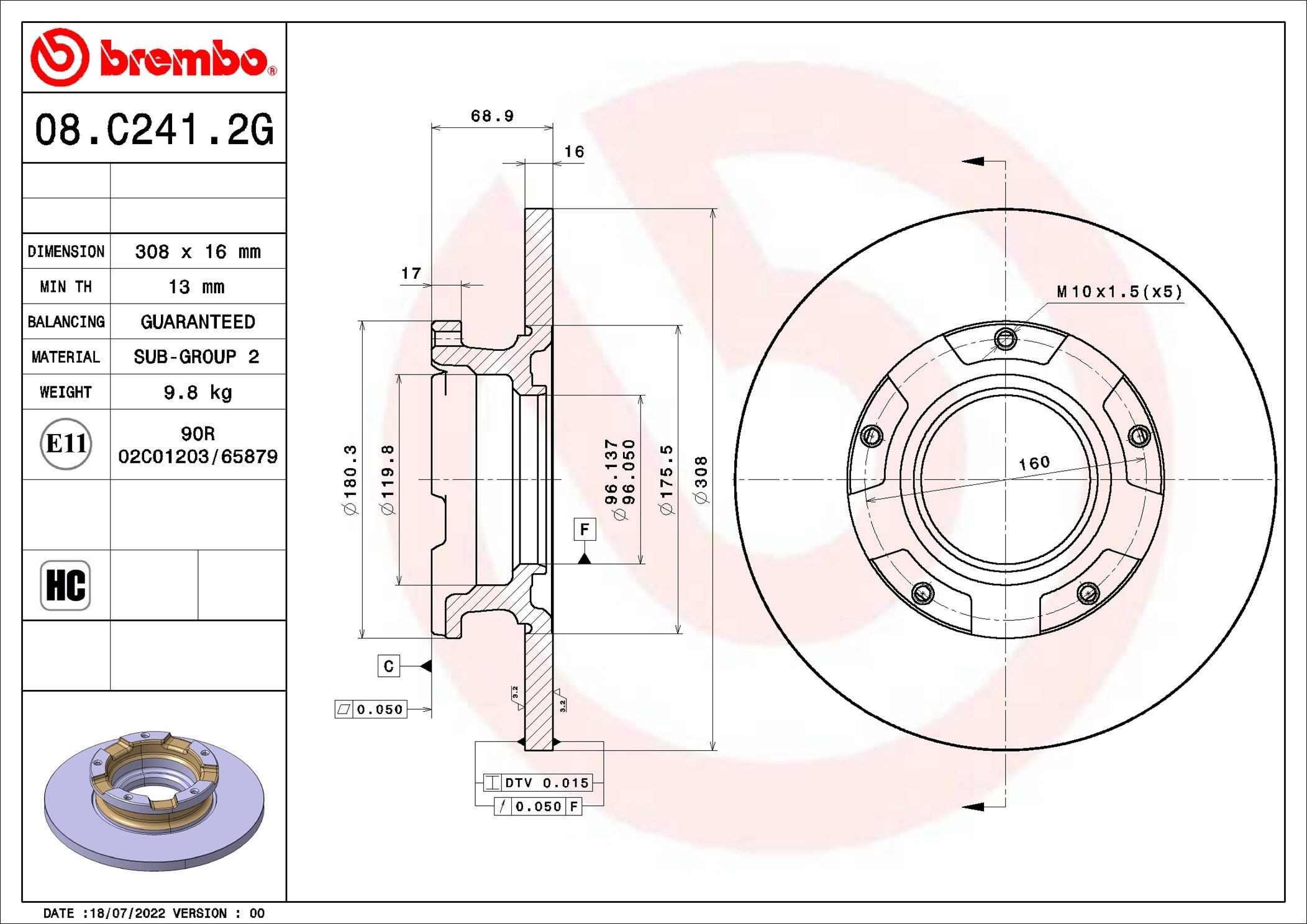 BREMBO Brake discs and pads set Article number: KT 10 017 cheaply
