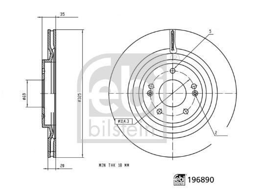 FEBI BILSTEIN Brake disc Article number: 196890 cheaply