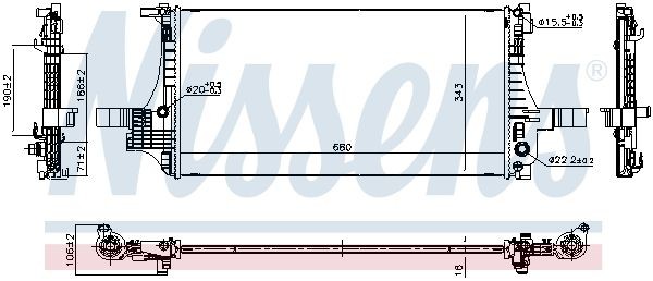 NISSENS Engine radiator Article number: 607221 cheaply