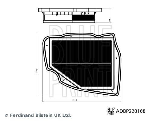 BLUE PRINT Air filter Article number: ADBP220168 cheaply