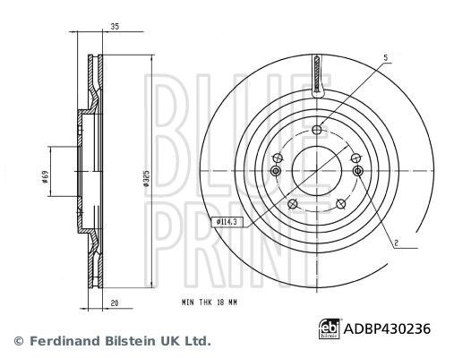 BLUE PRINT Brake disc Article number: ADBP430236 cheaply