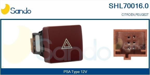 SANDO SHL70016.0 Hazard Light Switch PARTNER 1.9 D 69 PS Diesel 2013