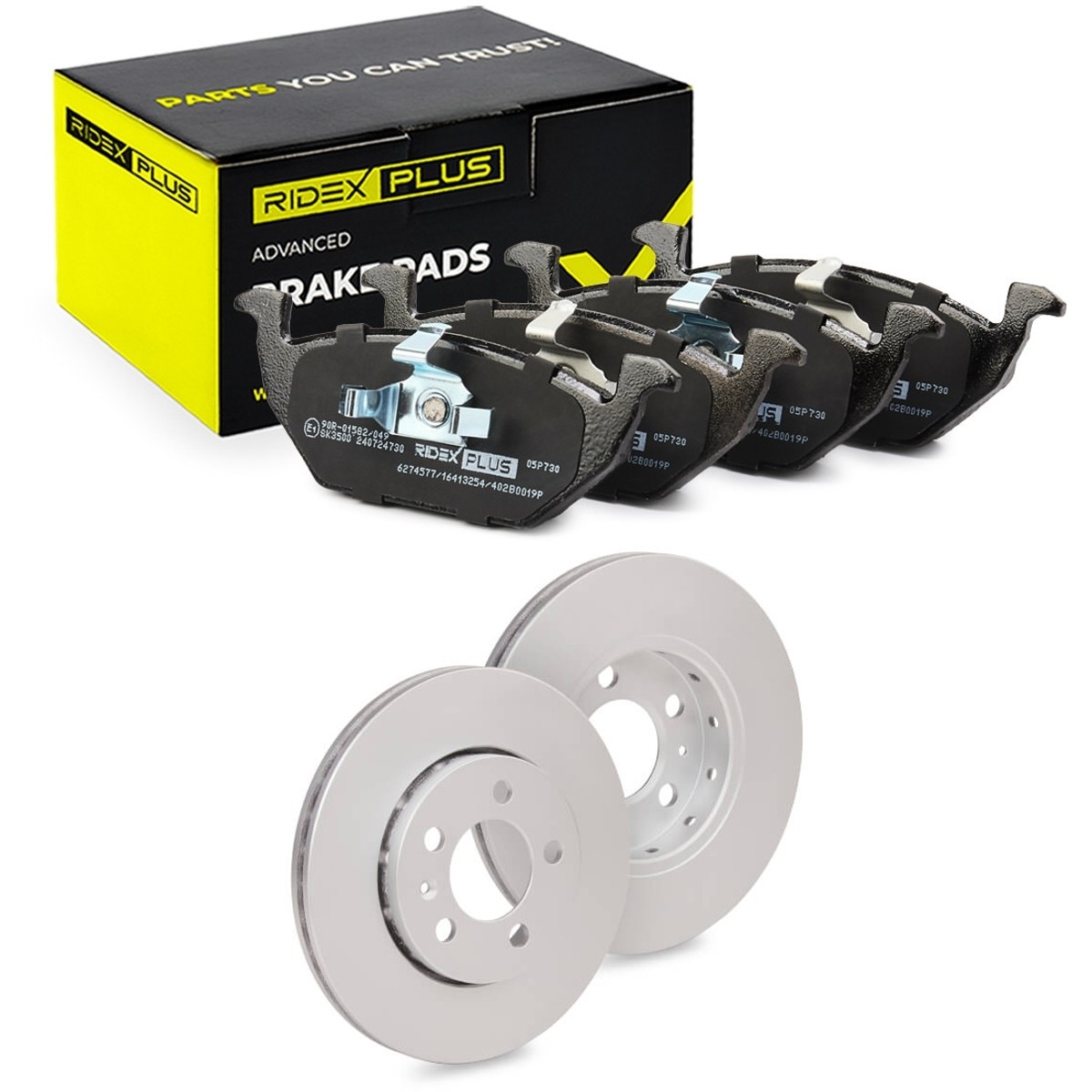 RIDEX PLUS Brake discs and pads set Article number: 3405B0317P cheaply