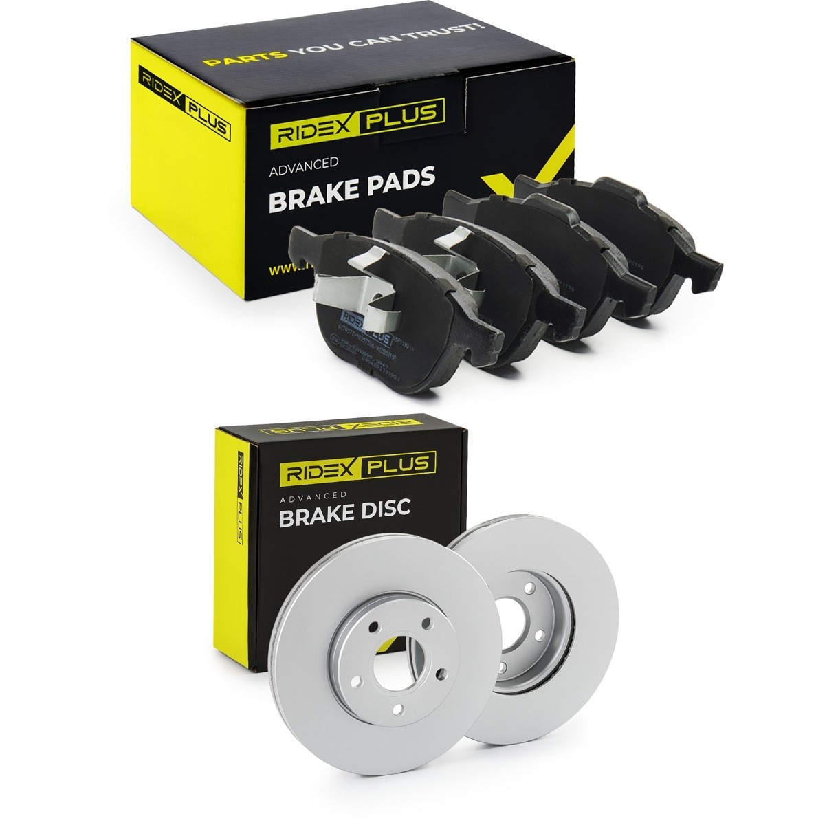 RIDEX PLUS Brake discs and pads set Article number: 3405B0015P cheaply