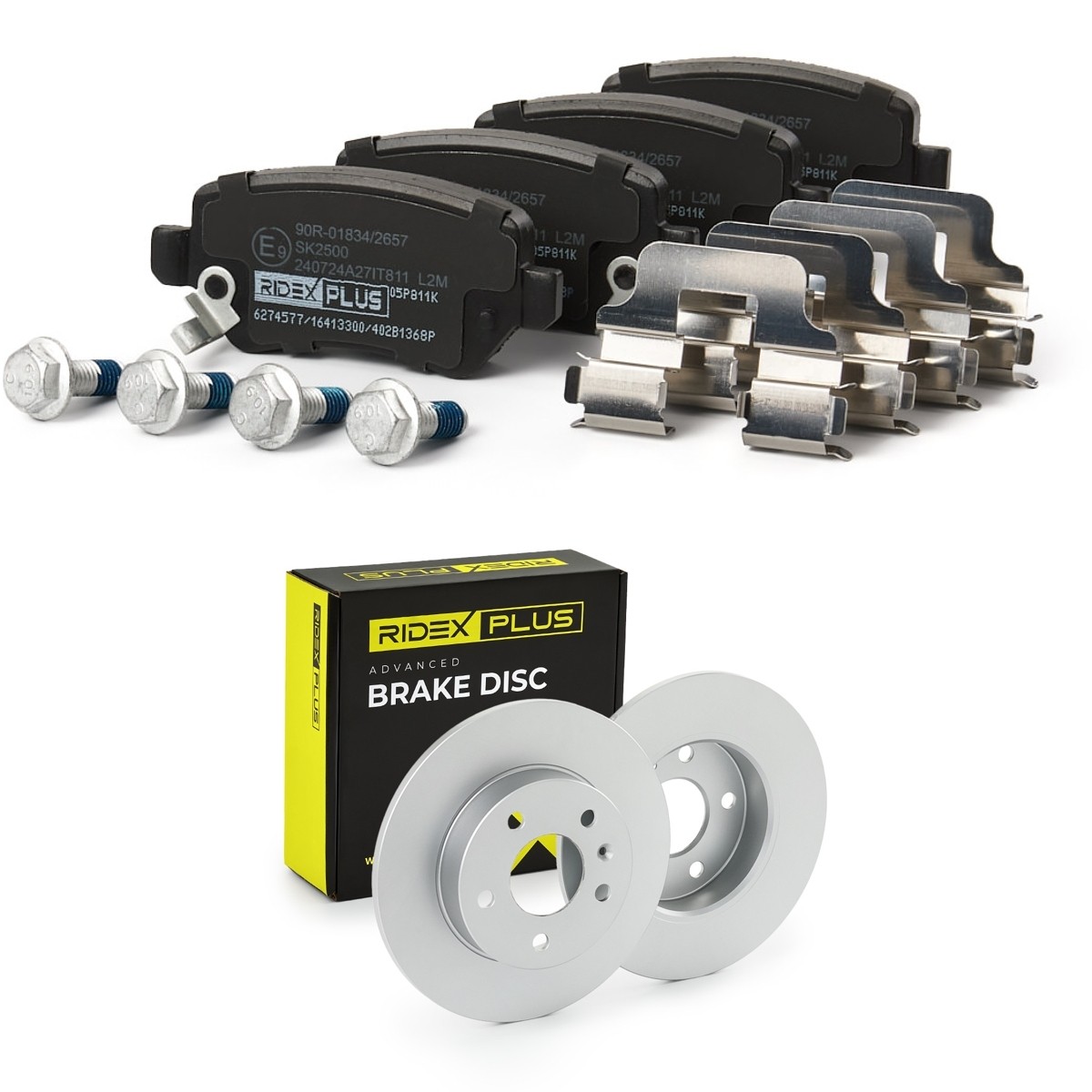 RIDEX PLUS Brake discs and pads set Article number: 3405B0456P cheaply