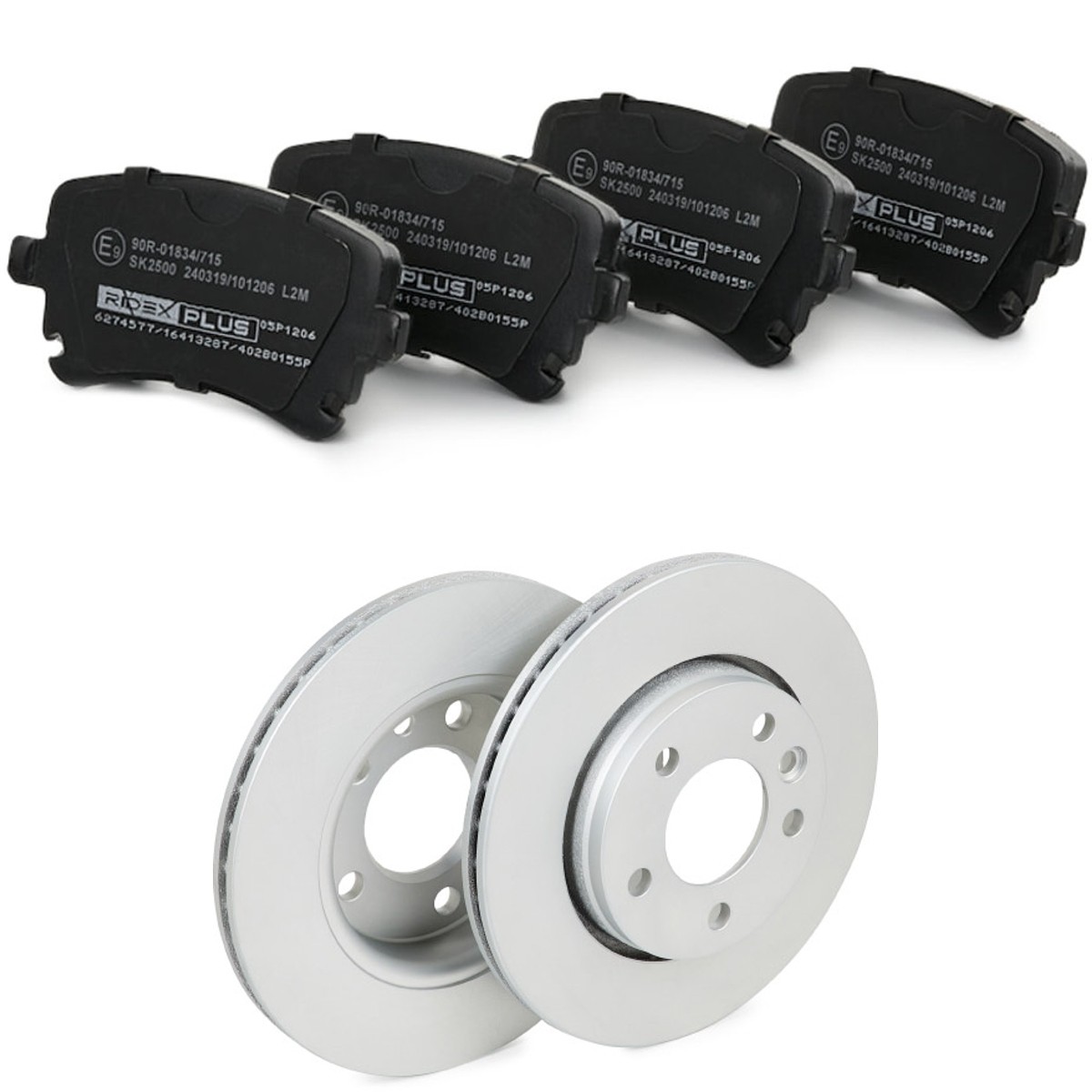 RIDEX PLUS Brake discs and pads set Article number: 3405B0037P cheaply