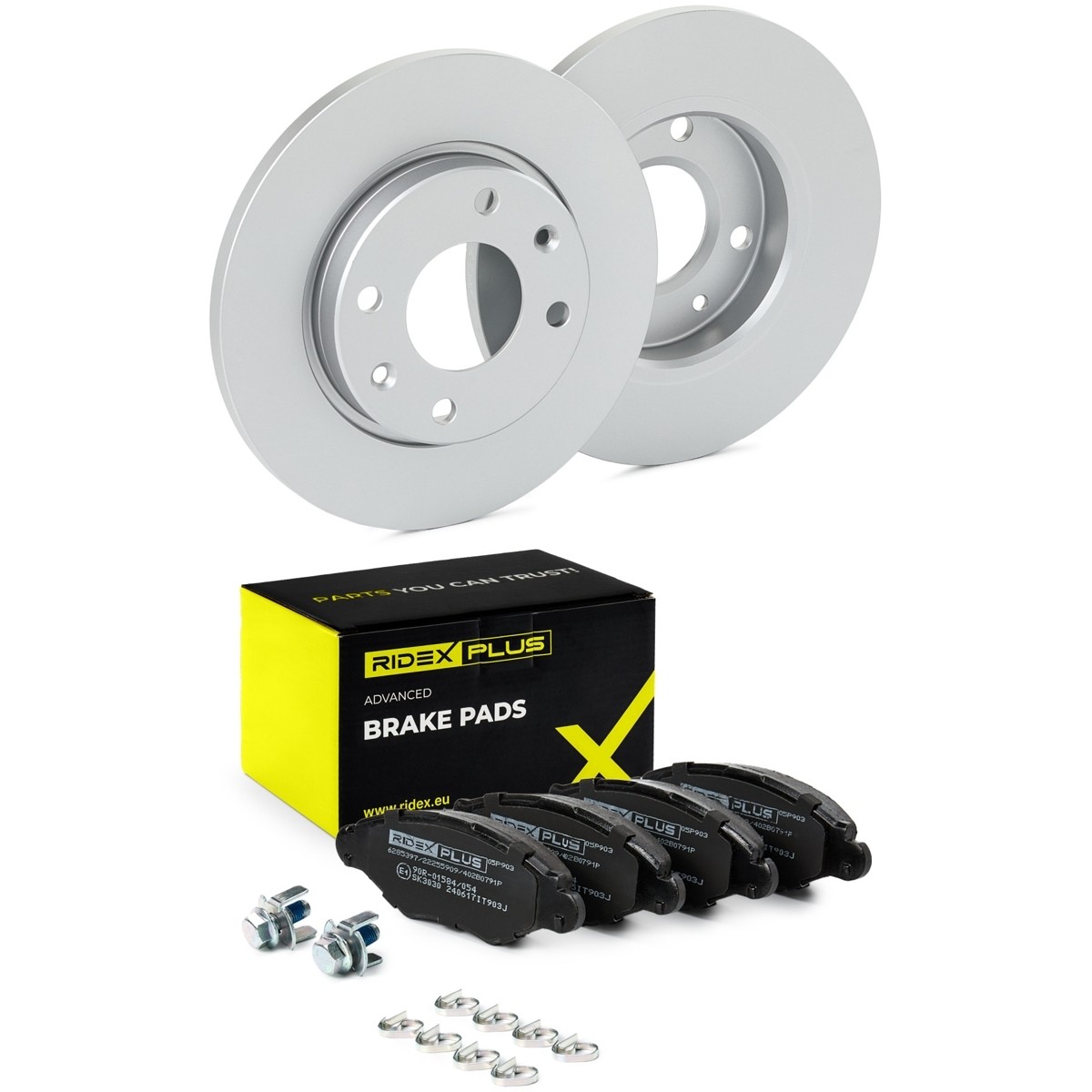 RIDEX PLUS Brake discs and pads set Article number: 3405B0027P cheaply