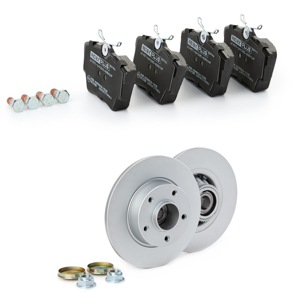 RIDEX PLUS Brake discs and pads set Article number: 3405B0174P cheaply