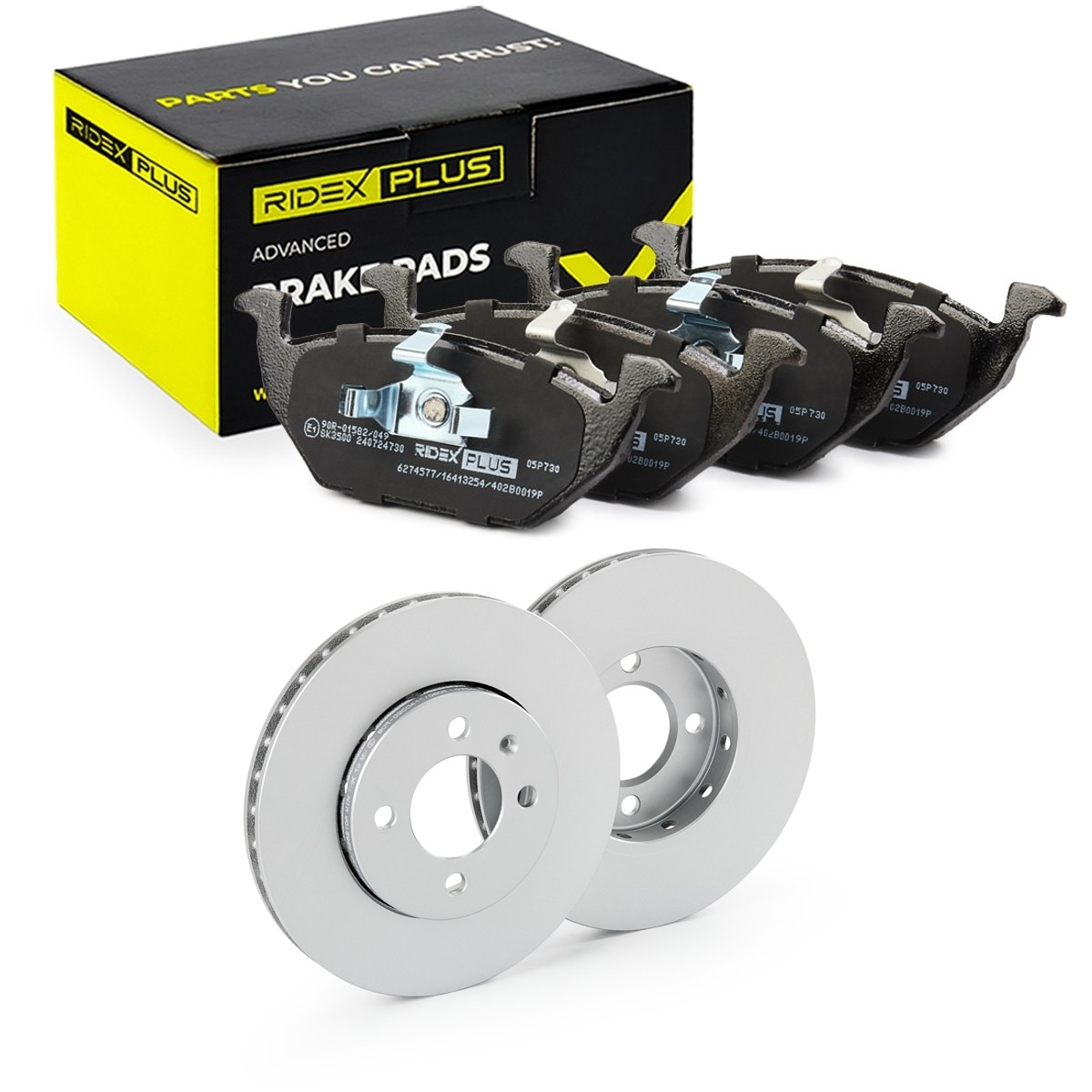 RIDEX PLUS Brake discs and pads set Article number: 3405B1128P cheaply