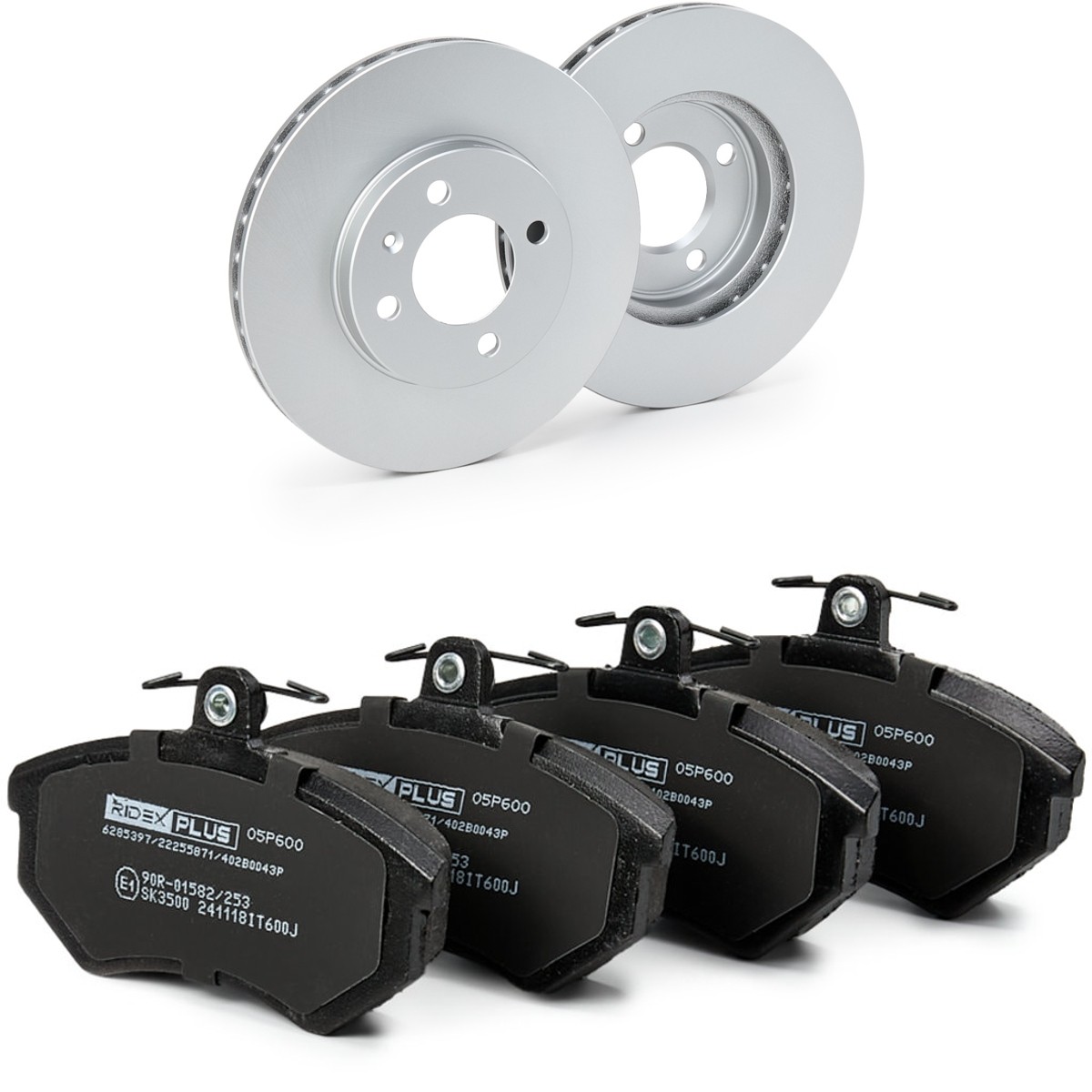 RIDEX PLUS Brake discs and pads set Article number: 3405B0335P cheaply