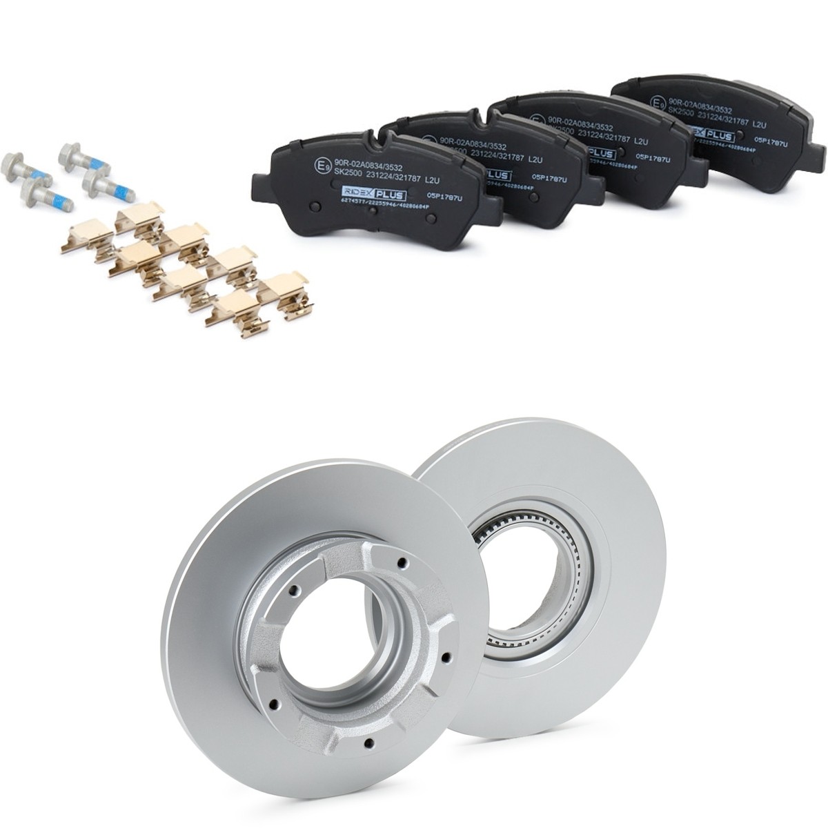 RIDEX PLUS Brake discs and pads set Article number: 3405B2155P cheaply
